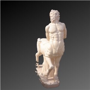 Archer Sculpture In Beige Marble