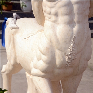Archer Sculpture In Beige Marble