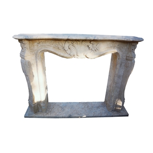 Beige Travertine French Style Fireplace Beige Travertine French Style Fireplace