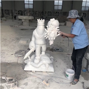 Cartoon Perseus And Medusa Head Statue
