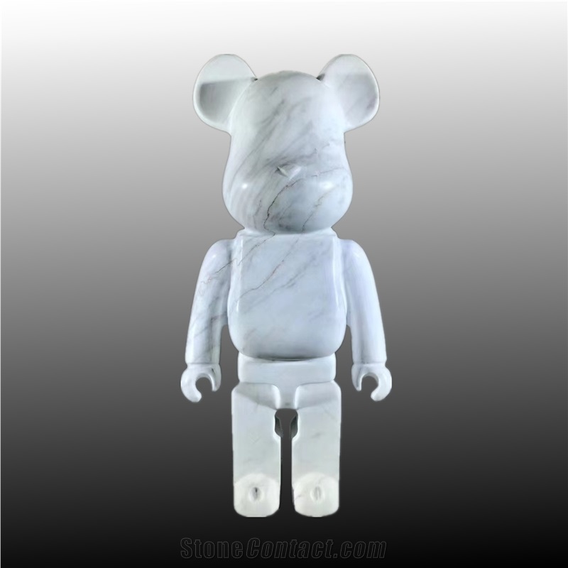 Gloomy Bear In White Marble