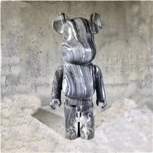 Gloomy Bear In White Marble