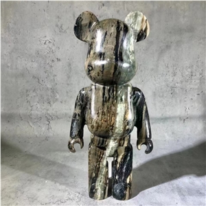 Gloomy Bear In White Marble