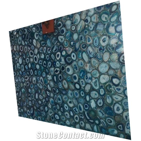 Luxury Blue Gemstone Semiprecious Stone Agate Jade Slab