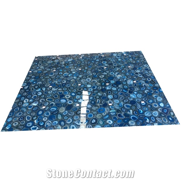 Luxury Blue Gemstone Semiprecious Stone Agate Jade Slab