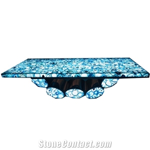 Luxury Blue Gemstone Semiprecious Stone Agate Jade Slab