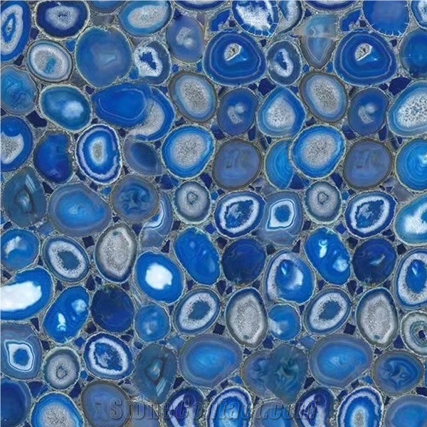 Luxury Blue Gemstone Semiprecious Stone Agate Jade Slab