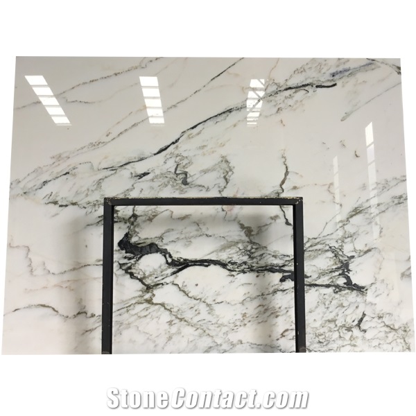 China Polished Orental White Marble Slabs For Wall Tiles