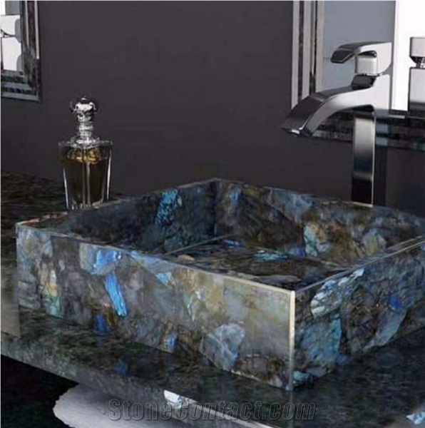 High Quality Polished Lemurian Blue Granite Slabs