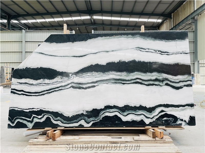 High Quality Polished Panda White Marble Slabs For Background