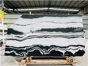 High Quality Polished Panda White Marble Slabs For Background