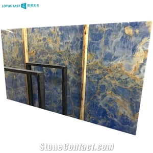 Iran Polished Sky Blue Onyx For Luxury Decoration