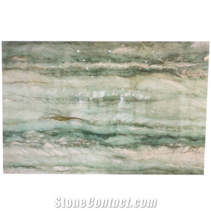 Polished Brazil Green Color Gaya Green Quartzite Big Slabs