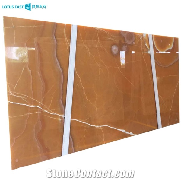 Polished Yellow Onyx Orange Onyx Slabs