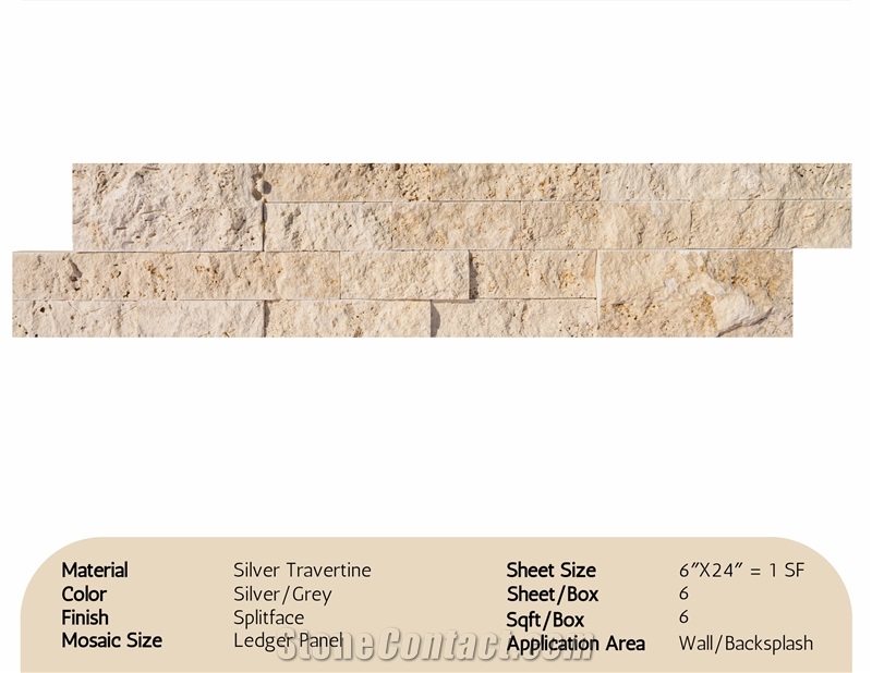 Classic Travertine Splitface Mosaic