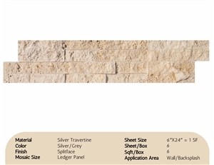 Classic Travertine Splitface Mosaic