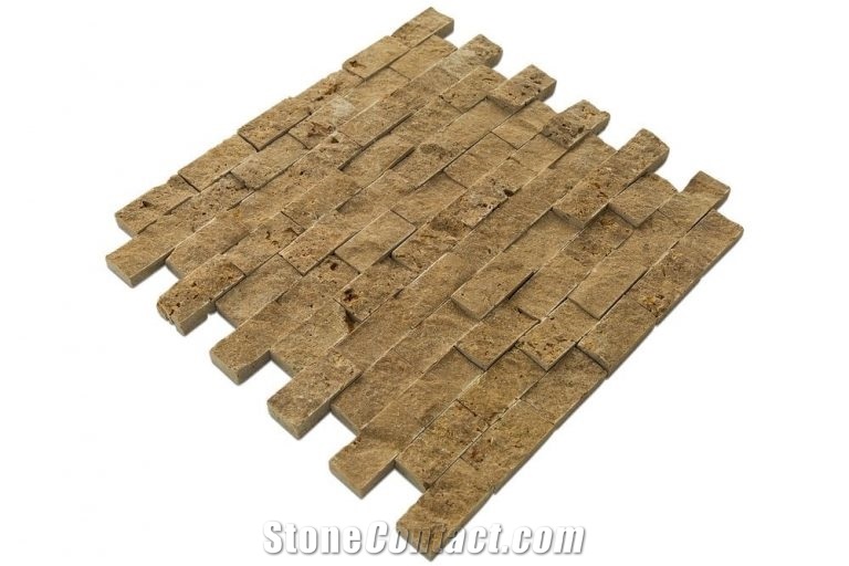 Noce Travertine Splitface Mosaic