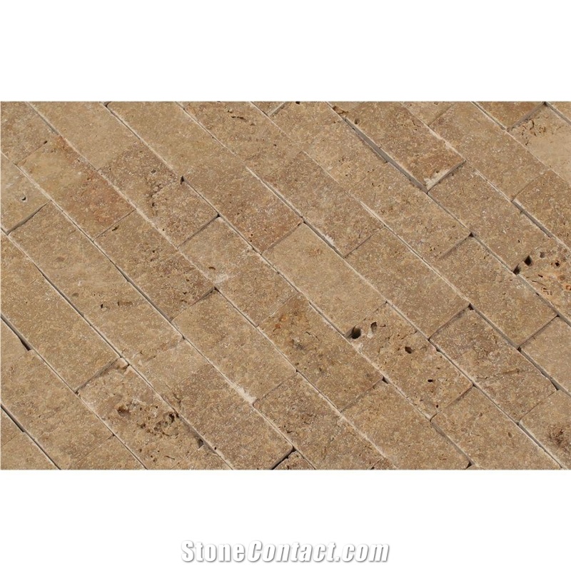 Noce Travertine Splitface Mosaic