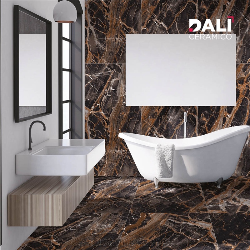 Rosso Black - Glazed Polished Porcelain Tiles