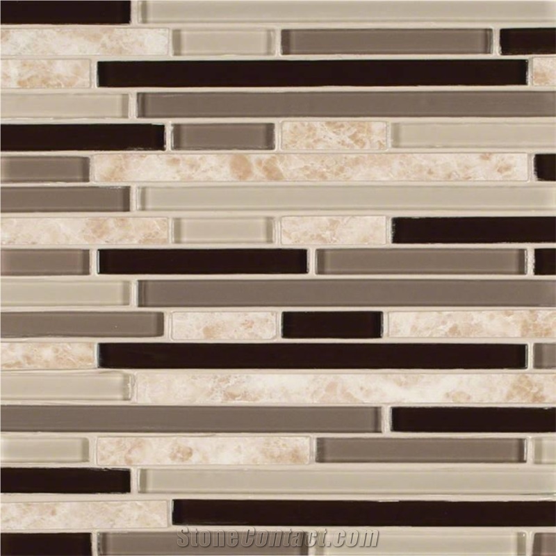 Amalfi Cafe Interlocking Porcelain,Glass Mix Mosaic