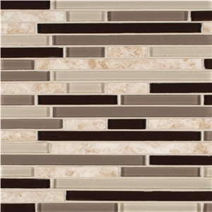 Amalfi Cafe Interlocking Porcelain,Glass Mix Mosaic