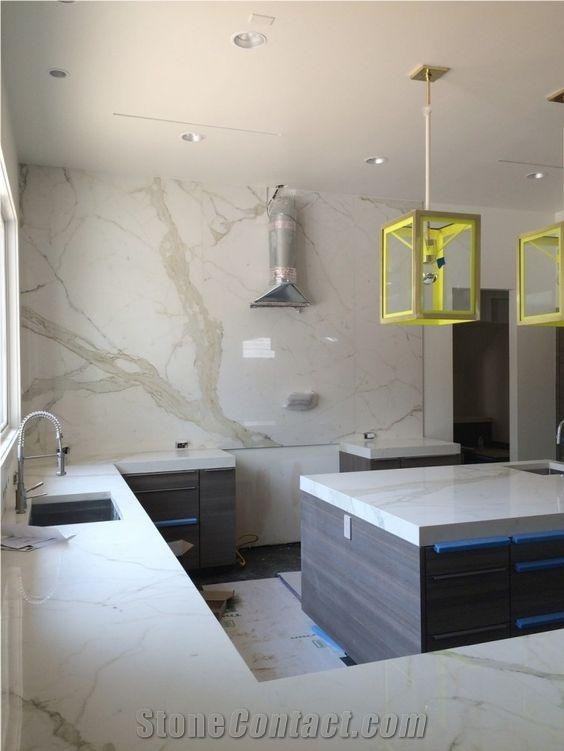 Calacatta Porcelain 6 Mm Polished Kitchen Countertop