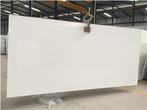 Gaia Pure White Polished Quartz Slab