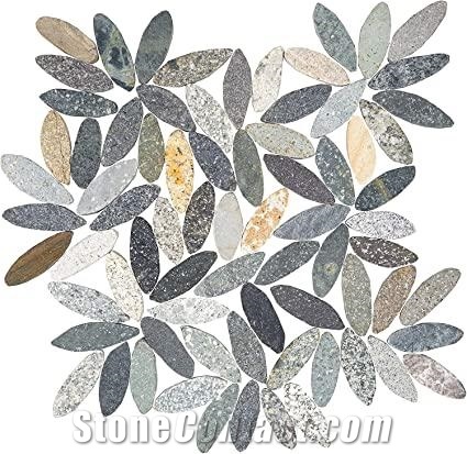 Autumn Flower Pebble Mosaic Tiles