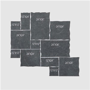 Basalt Tile Pattern 12X12 Tumbled Rock Face 1.25 Inch
