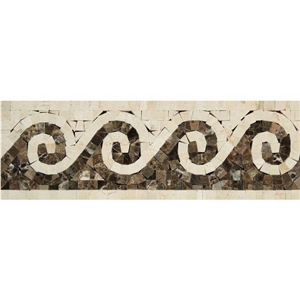 Crema Marfil Wave W/ Emperador Dark Polished Marble Trim