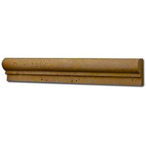 Golden Sienna Travertine Trim 2X12 Honed, Filled Single-Step Chair Rail