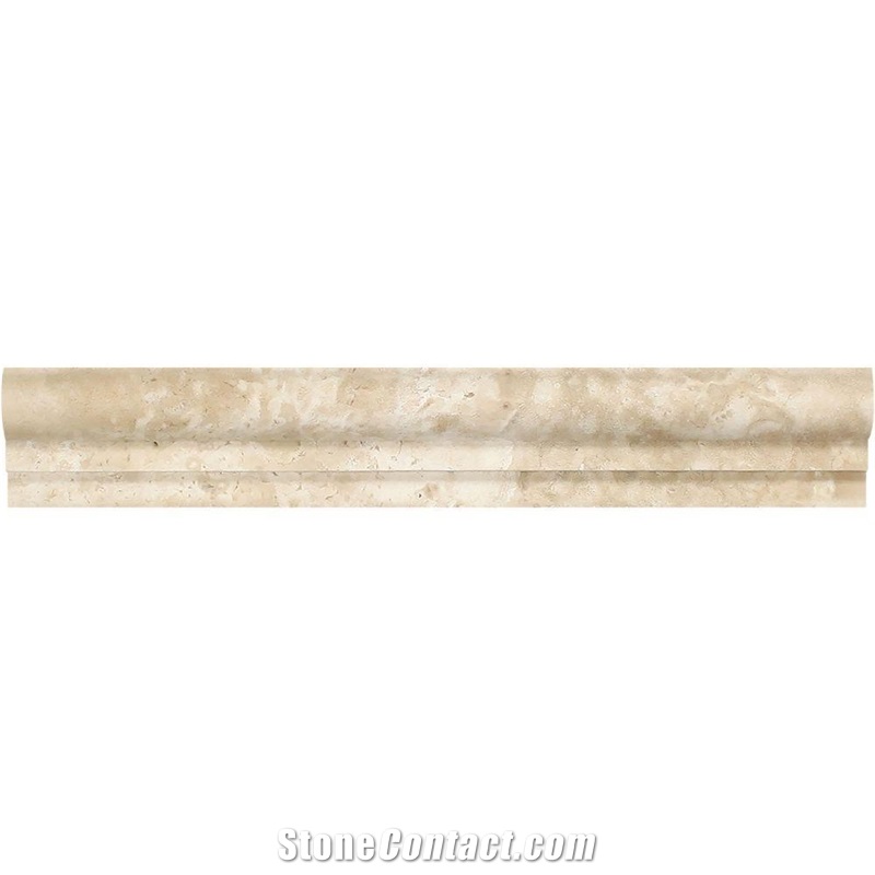Molding Trims Durango Travertine Trim 2X12 Honed Cross Cut Single-Step Chair Rail
