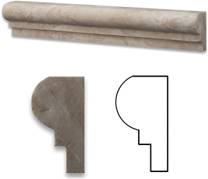 Molding Trims Durango Travertine Trim 2X12 Honed Cross Cut Single-Step Chair Rail
