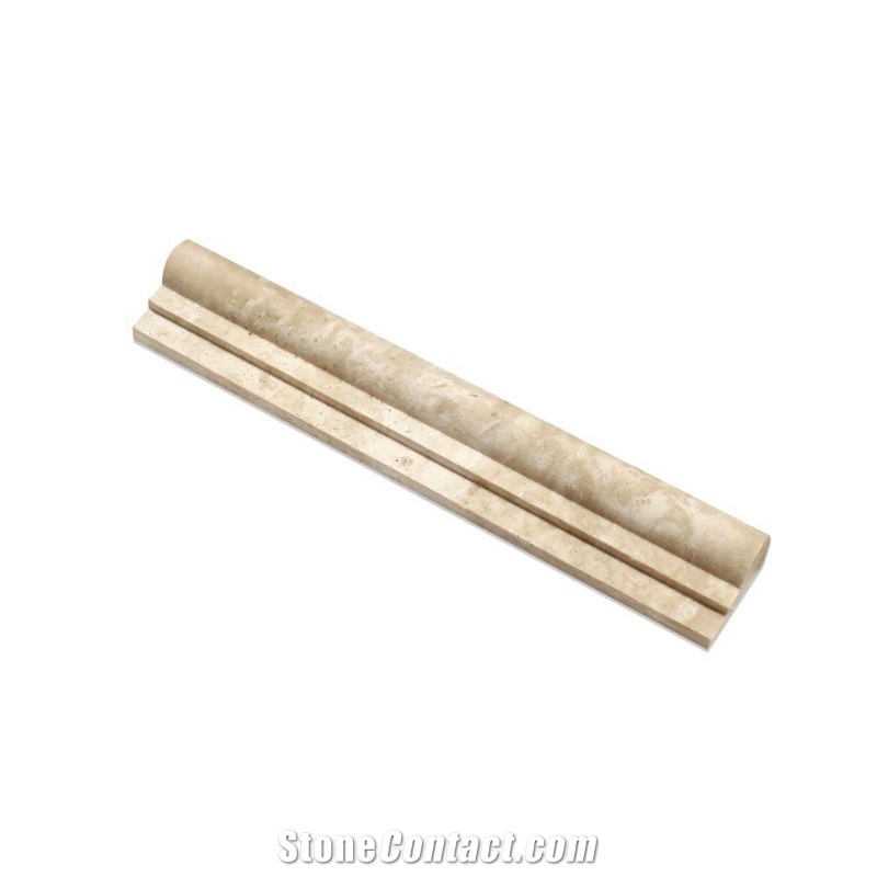 Molding Trims Durango Travertine Trim 2X12 Honed Cross Cut Single-Step Chair Rail