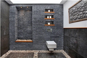 Montauk Black Slate Tile 24X24 Gauged 0.4 Inch