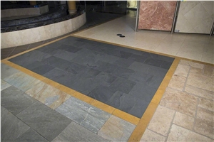 Montauk Black Slate Tile 24X24 Gauged 0.4 Inch