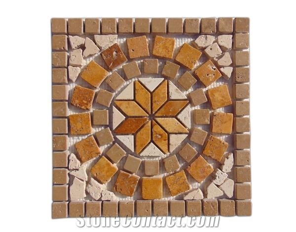 Nile Medallion 1 Tumbled Travertine