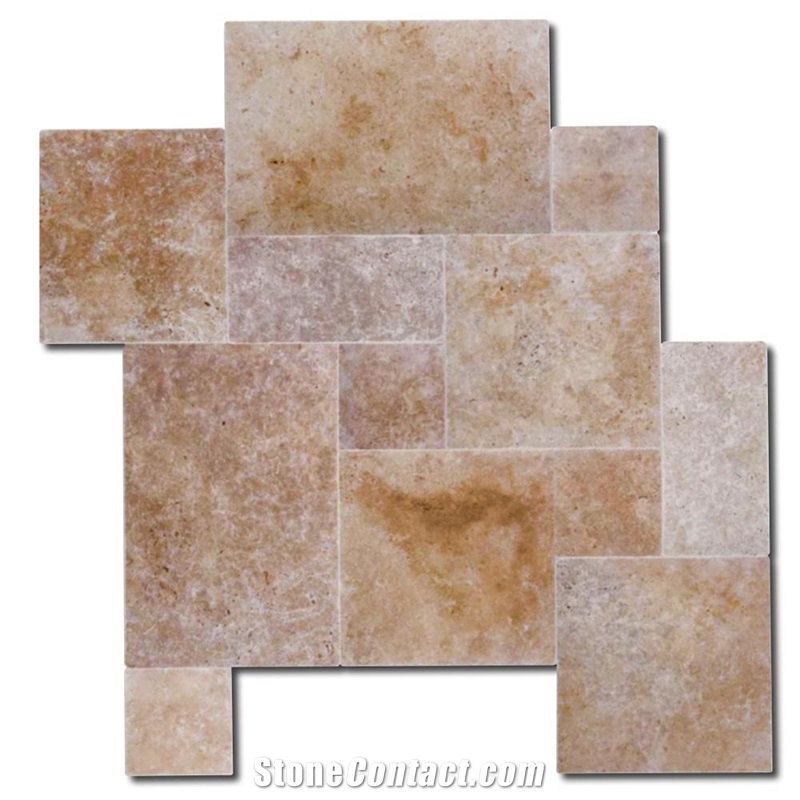 Noce Travertine Paver Pattern Tumbled