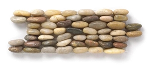 Rainbow Interlocking Pebble Mosaic Border