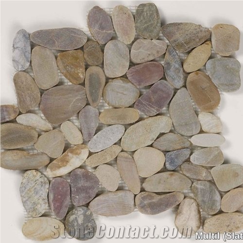 Sliced Pebble Multi Mosaic Tiles