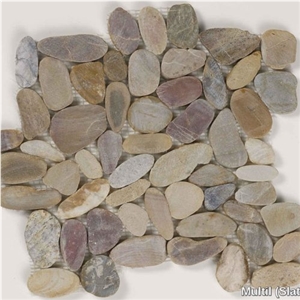Sliced Pebble Multi Mosaic Tiles