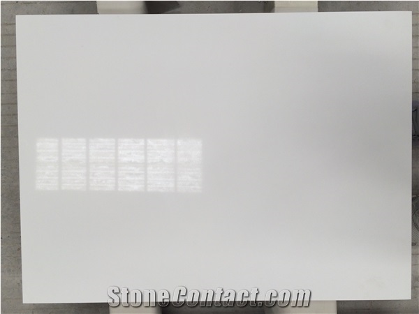 Pure White Quartz Bathroom Countertop Prefab Vanity Top