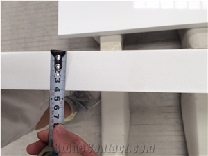 Pure White Quartz Bathroom Countertop Prefab Vanity Top
