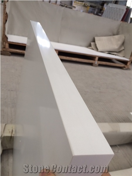 Pure White Quartz Bathroom Countertop Prefab Vanity Top