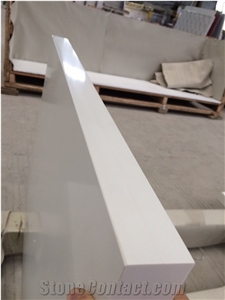 Pure White Quartz Bathroom Countertop Prefab Vanity Top