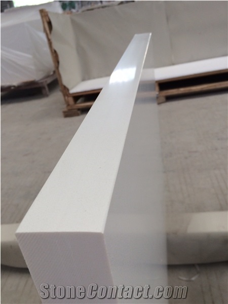 Pure White Quartz Bathroom Countertop Prefab Vanity Top