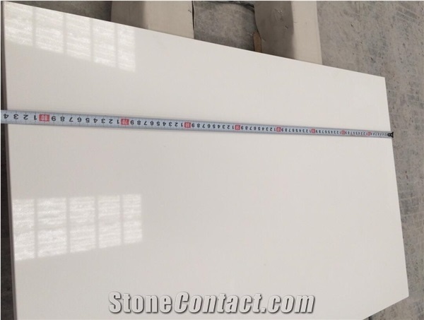 Pure White Quartz Bathroom Countertop Prefab Vanity Top