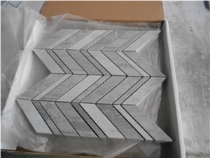 Blue Serpeggiante Marble Chevron Mosaic