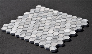 Blue Serpeggiante Marble Hexagon Mosaic 