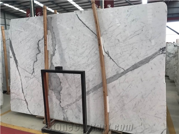 Italy Statuary Marble Slab Bianco Carrara Statuario Marble